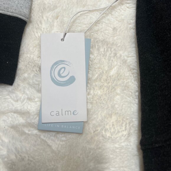 Johnny Was Calme Colorblock Crewneck Sweatshirt Black Gray Pullover – L NWT - Picture 8 of 8